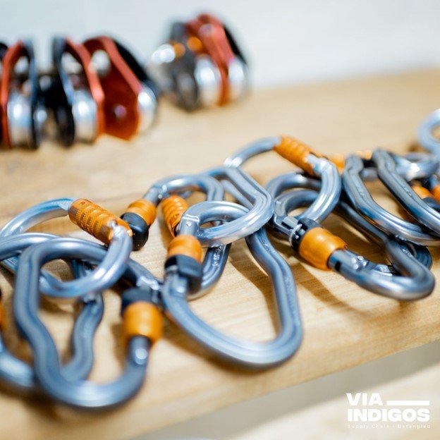 Carabiners designed for mountain climbing safety