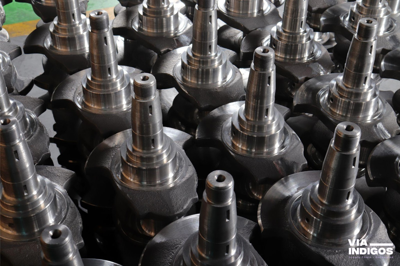 A lot of machines steering knuckles: Automotive components.